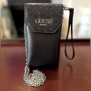 Black Guess Chained Cell Phone Cross Body